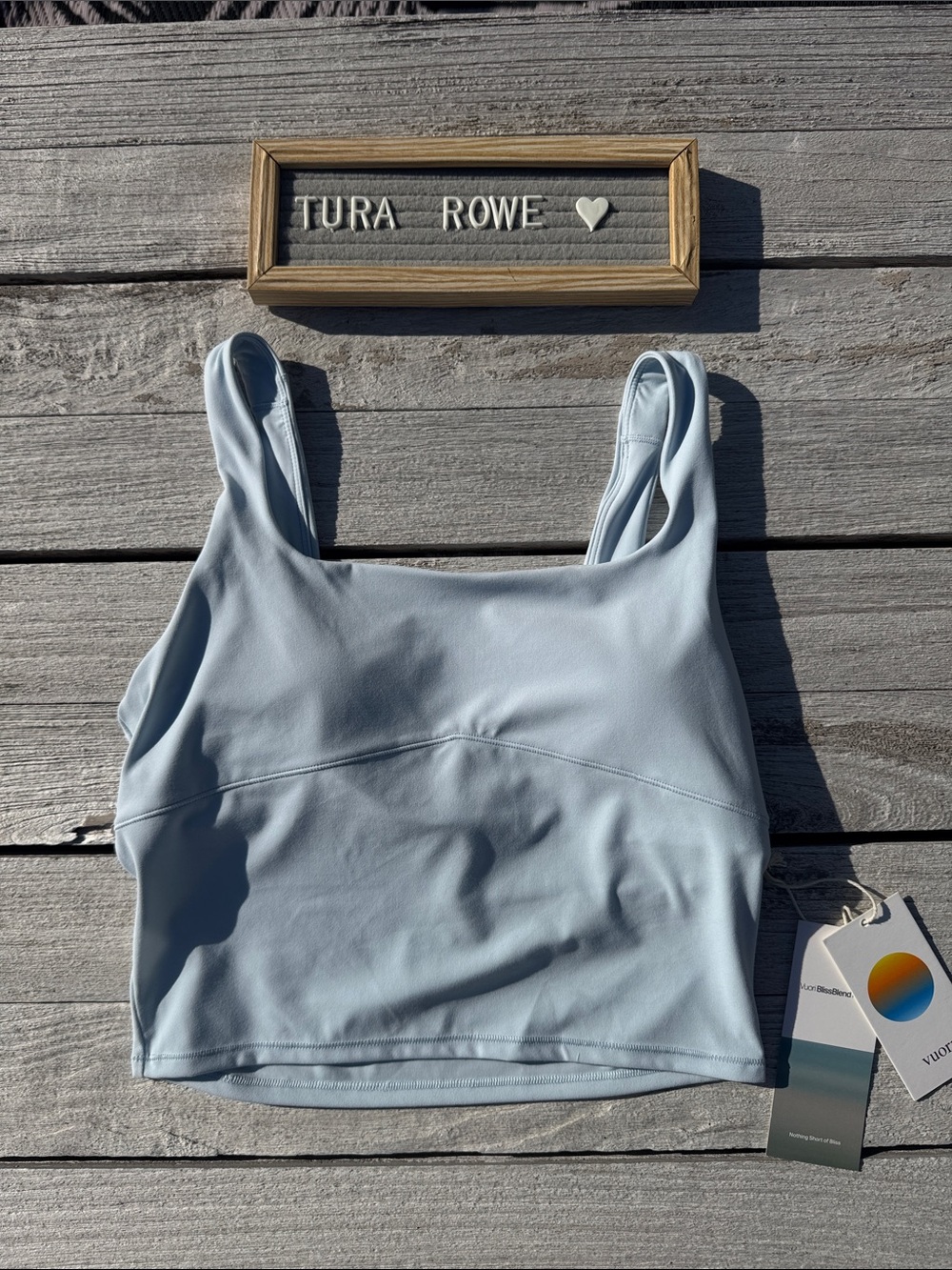 Vuori AllTheForm Support Tank Light Mist blue Women's Medium NWT - Picture 8 of 8